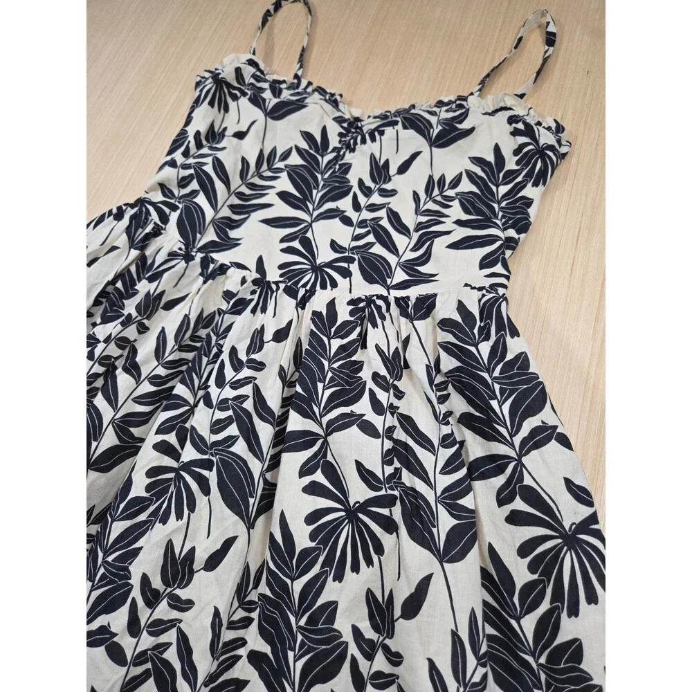 Janie and Jack Girls 16 Palm Floral Sweetheart Sundress Black Tan Resort Smocked